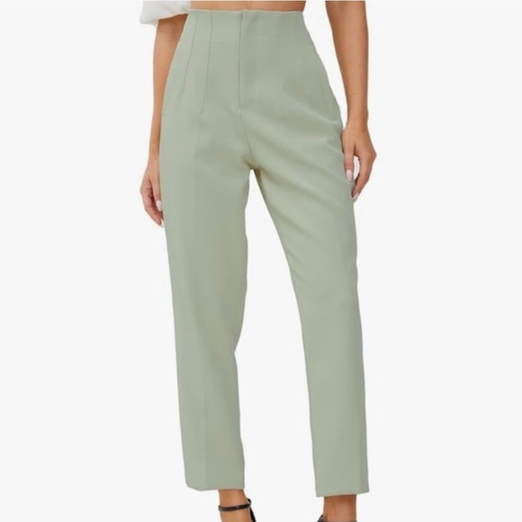 ZARA Light Green High Rise Ankle Pants Size Medium [7901-532-537] Preowned - Picture 4 of 7
